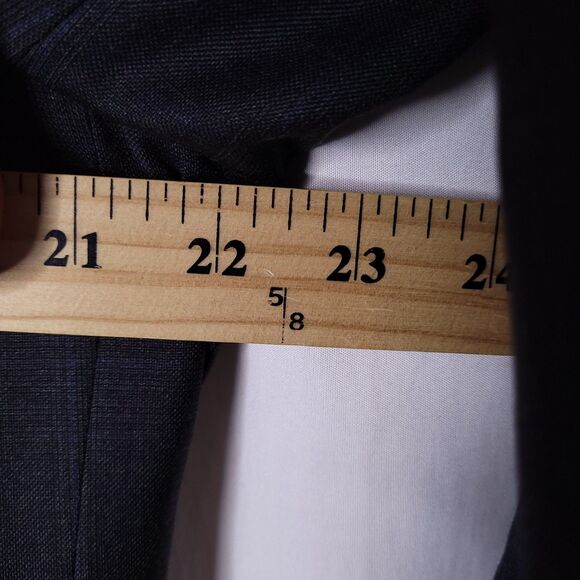 Canali Wool Blazer Mens 42 Black Plaid 2 Button Single Breasted - Picture 7 of 11